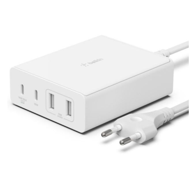 Belkin Зарядний пристрій Belkin Home Charger 108W GAN Dual USB-С/USB-A (WCH010VFWH)