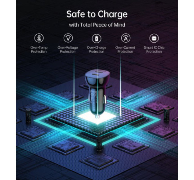 Choetech Автомобільне ЗУ TC0008-BK, 2 порти, 40Вт,QC3.0+PD, чорний