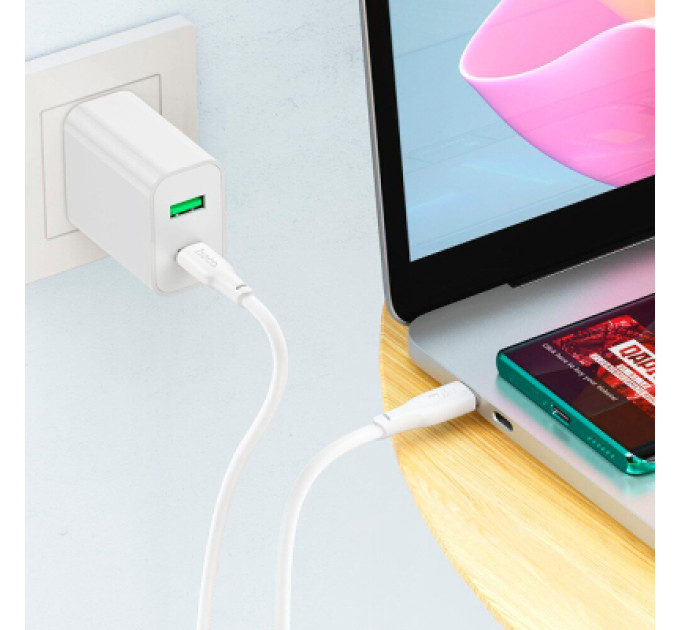 HOCO Дата кабель USB-C to USB-C 2.0m 240W TPE X93 white HOCO (6931474790743)