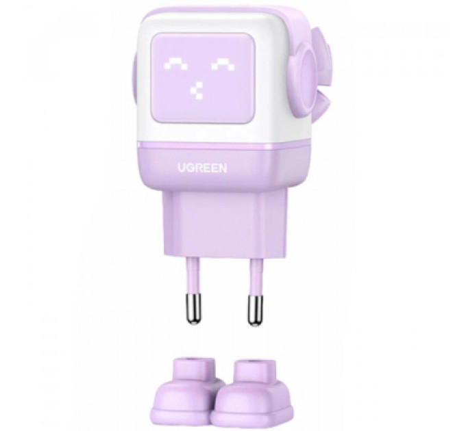 Ugreen Зарядний пристрій Ugreen CD361 Robot tech Fast Charger 3xUSB 2xUSB-C + USB-A PD65W GaN Purple (35291)