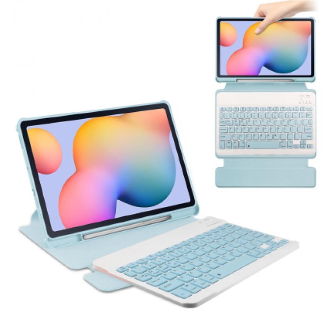 BeCover Чохол до планшета BeCover 360° Rotatable + Keyboard Samsung Tab S6 Lite (2024) 10.4" P620/P625/P627 Light Blue (712590)