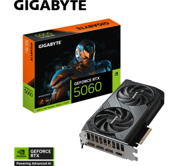 GIGABYTE Відеокарта GIGABYTE GeForce RTX5060 8Gb WINDFORCE OC (GV-N5060WF2OC-8GD)