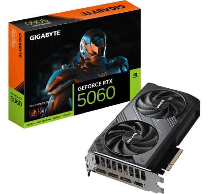 GIGABYTE Відеокарта GIGABYTE GeForce RTX5060 8Gb WINDFORCE OC (GV-N5060WF2OC-8GD)