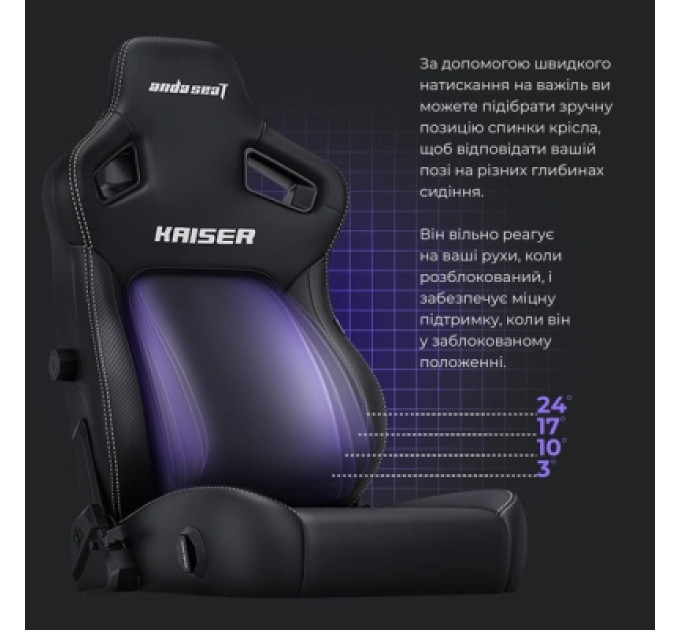 Anda Seat Крісло ігрове Anda Seat Kaiser 4 PVC Size L Black (AD12YDDC-L-20-B-PV/C)