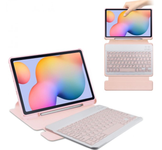 BeCover Чохол до планшета BeCover 360° Rotatable + Keyboard Samsung Tab S6 Lite 10.4 P610/P613/P615/P619 Pink (712408)