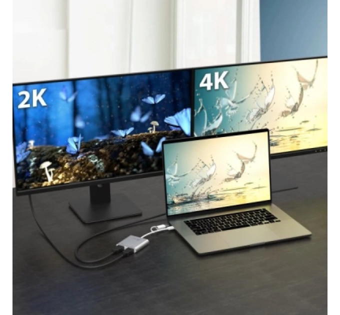 J5create Багатопортовий мультиадаптер J5create JCA365-N USB-C/A на 2xHDMI