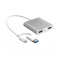 Багатопортовий мультиадаптер J5create JCA365-N USB-C/A на 2xHDMI