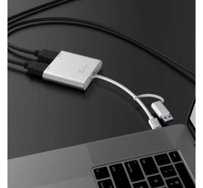 J5create Багатопортовий мультиадаптер J5create JCA365-N USB-C/A на 2xHDMI