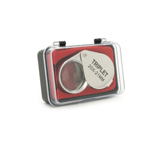 Voltronic Лупа Voltronic ручна TRIPLET 20X-21mm, складана (брелок), метал-скло, пластикова коробка. 60 * 24 * 18mm. (1152/TR20X-21)