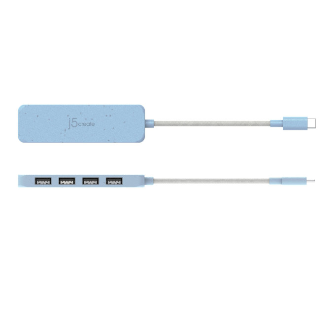 J5create Хаб J5create JCH341EC-N USB-C на 4 USB-A, блакитний