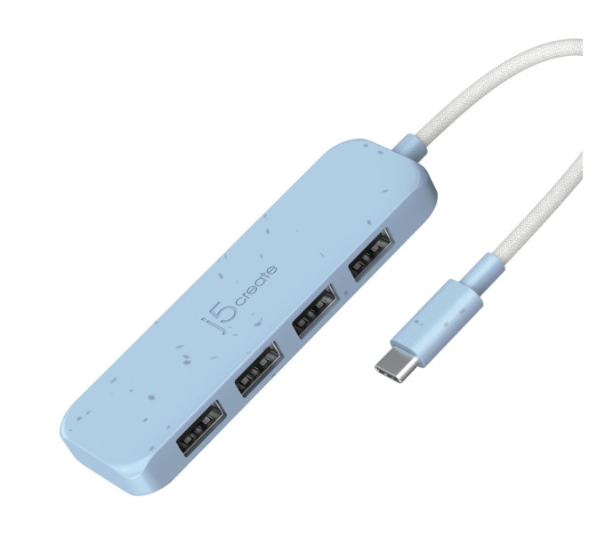 J5create Хаб J5create JCH341EC-N USB-C на 4 USB-A, блакитний