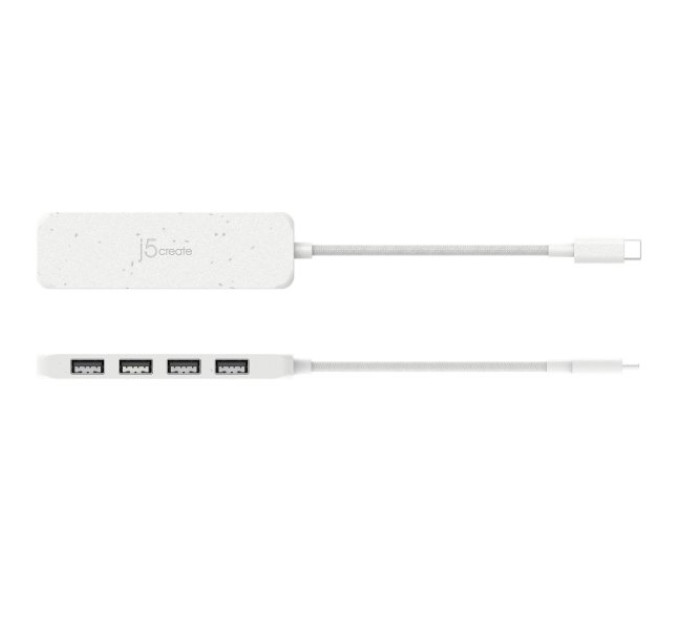 J5create Хаб J5create JCH341EW-N USB-C на 4 USB-A, Білий