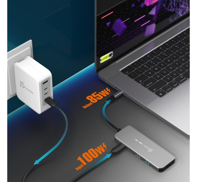 J5create Багатопортовий мультиадаптер J5create JCH453-N, USB Type-C 5-в-1