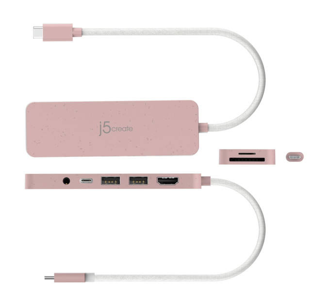 J5create Багатопортовий мультиадаптер J5create JCD373ER-N, USB Type-C 6-в-1