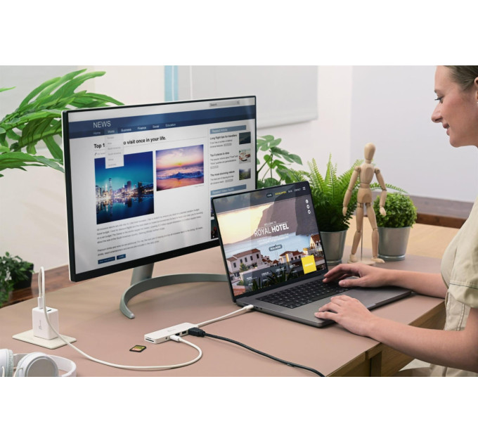 J5create Багатопортовий мультиадаптер J5create JCD373EW-N, USB Type-C 6-в-1