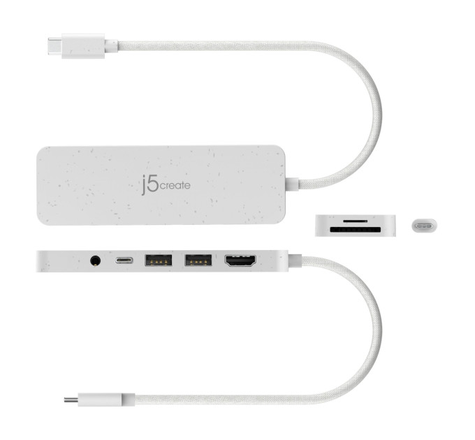 J5create Багатопортовий мультиадаптер J5create JCD373EW-N, USB Type-C 6-в-1