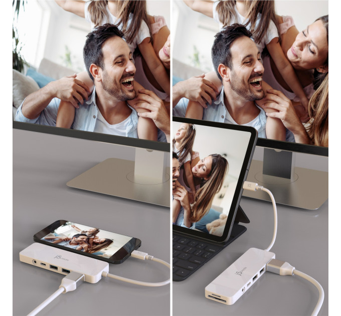J5create Багатопортовий мультиадаптер J5create JCD373-N, USB Type-C 5-в-1