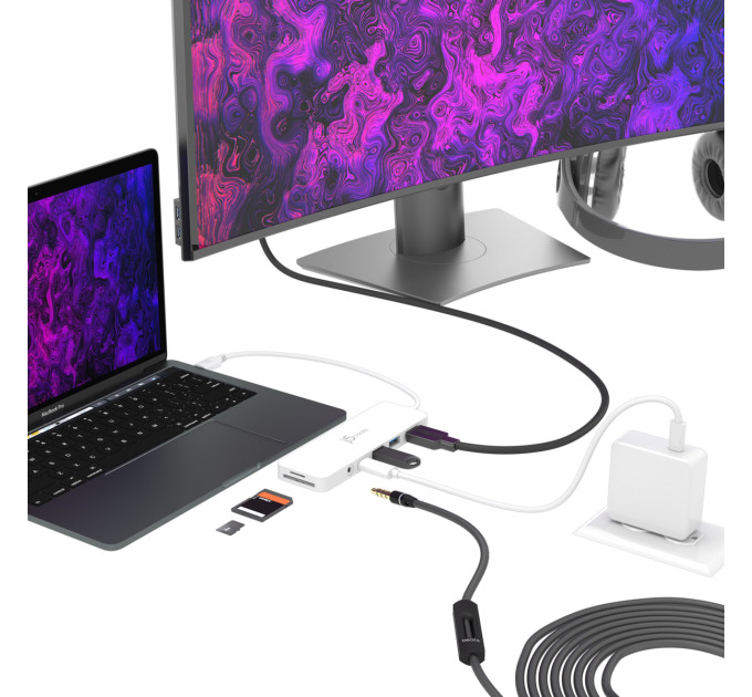 J5create Багатопортовий мультиадаптер J5create JCD373-N, USB Type-C 5-в-1