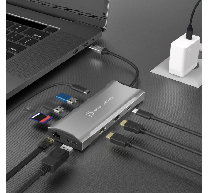 J5create Багатопортовий мультиадаптер J5create JCD397-N, USB Type-C 9-в-1