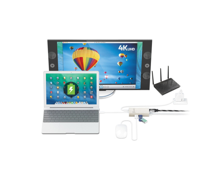 J5create Багатопортовий мультиадаптер J5create JCA374-N, USB Type-C 5-в-1