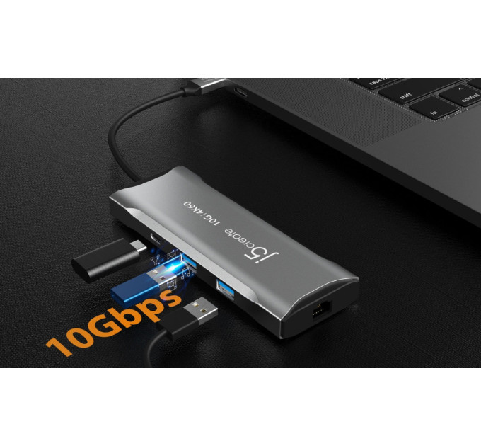 J5create Багатопортовий мультиадаптер J5create JCD393-N, USB Type-C 7-в-1