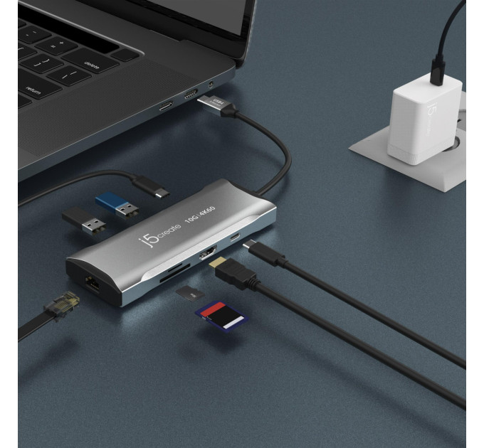 J5create Багатопортовий мультиадаптер J5create JCD393-N, USB Type-C 7-в-1