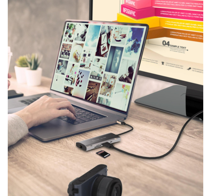 J5create Багатопортовий мультиадаптер J5create JCD393-N, USB Type-C 7-в-1