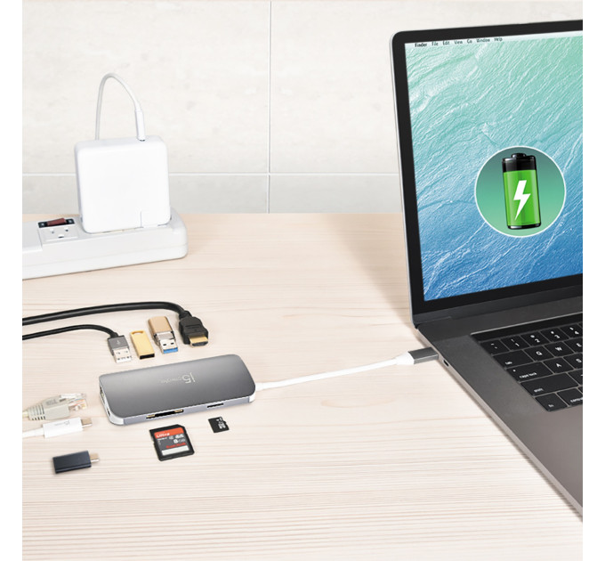 J5create Багатопортовий мультиадаптер J5create JCD383-N, USB Type-C 9-в-1
