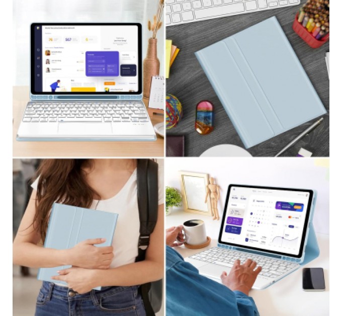 BeCover Чохол до планшета BeCover Keyboard+TouchPad Apple iPad Air 11" M2 2024 Light Blue (712598)
