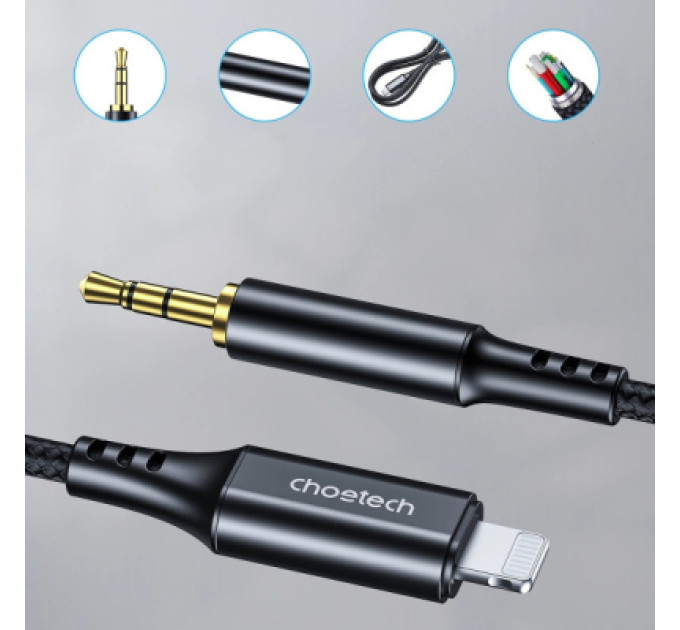 Choetech Кабель мультимедійний Lightning to 3.5mm M 2.0m Choetech (AUX009)