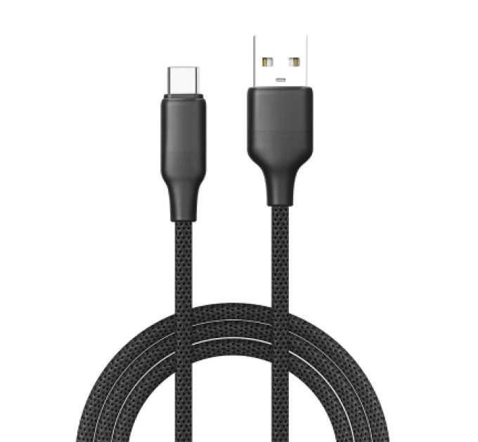 ColorWay Дата кабель USB 2.0 AM to USB-C 2.0m 3A TPE embossed black ColorWay (CW-CBUC102-BK)