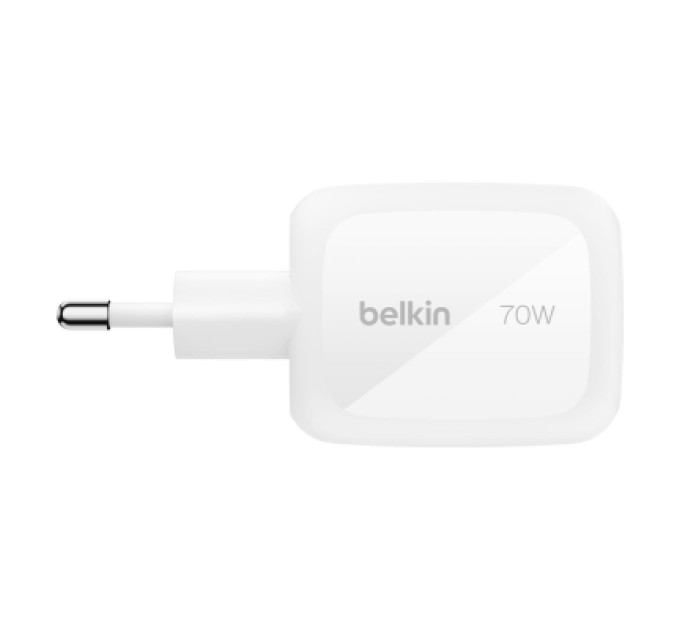Belkin Зарядний пристрій Belkin 2xUSB-C + 1xUSB PD70W PPS GaN white (WCH018HQWH)