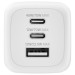 Belkin Зарядний пристрій Belkin 2xUSB-C + 1xUSB PD70W PPS GaN white (WCH018HQWH)