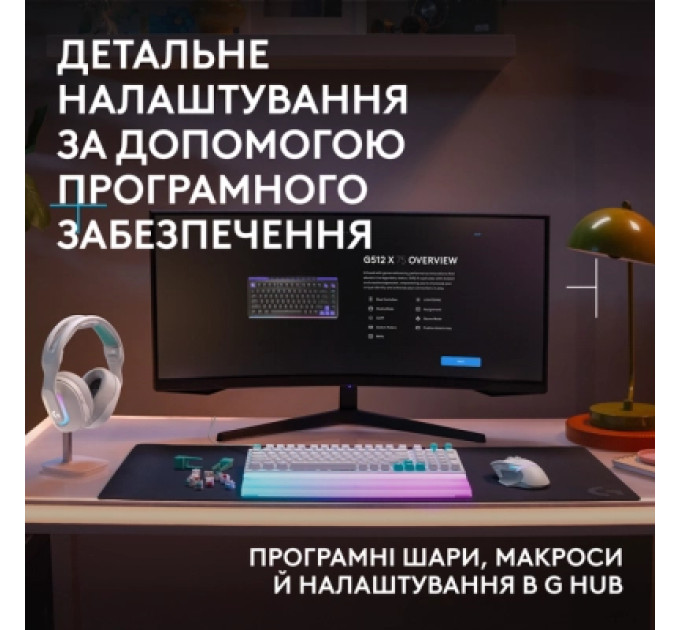Logitech Клавіатура Logitech G512 X 98 Tactile Switch RGB USB UA White (920-014003)
