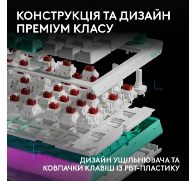 Logitech Клавіатура Logitech G512 X 98 Tactile Switch RGB USB UA White (920-014003)