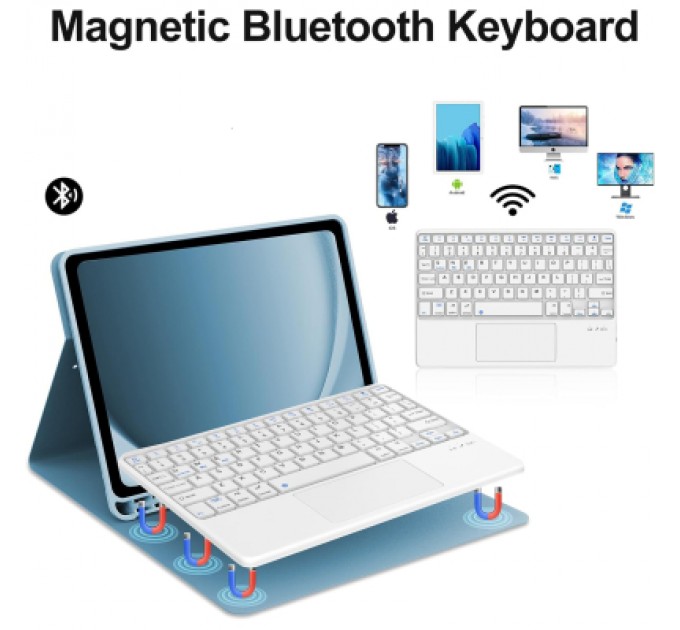 BeCover Чохол до планшета BeCover Keyboard+TouchPad Samsung Tab A9 Plus SM-X210/SM-X215/SM-X216 11.0" Light Blue (712414)