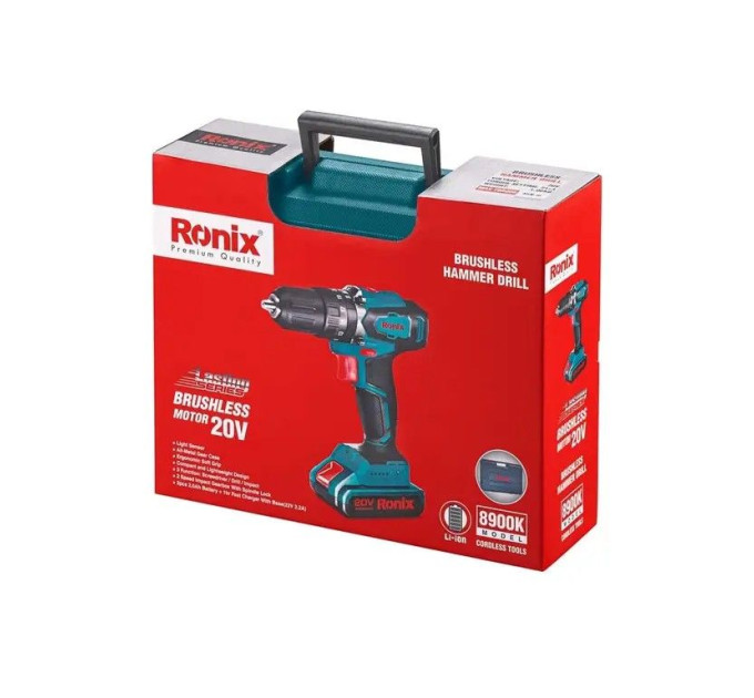 Ronix Дриль-шуруповерт ударний акумуляторний Ronix 8900K