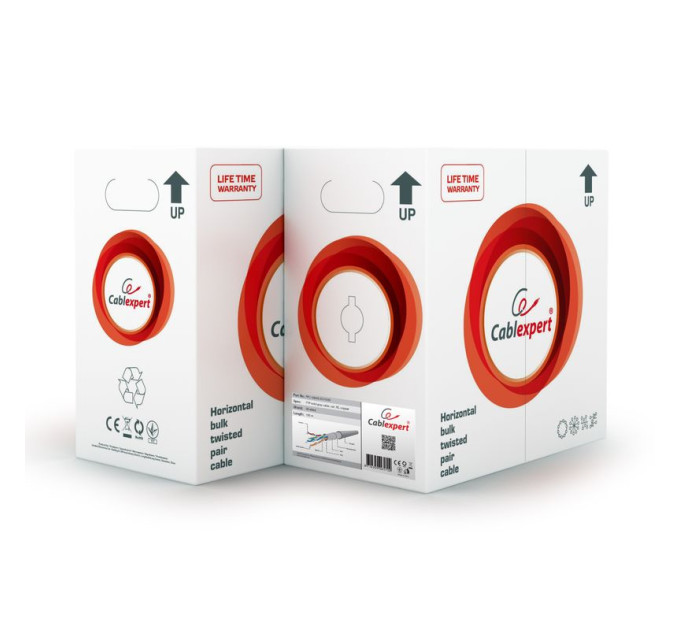 Cablexpert Звита пара, Cablexpert FPC-5004E-SO/100C, CAT5e, одножильна, екранована фольгою, 100 м