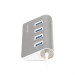 Maxxter Хаб USB 3.0 Type-С HU3С-4P-01 на 4 порти, метал, сріблястий