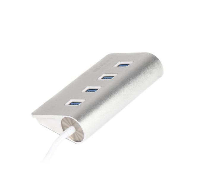 Maxxter Хаб USB 3.0 Type-С HU3С-4P-01 на 4 порти, метал, сріблястий