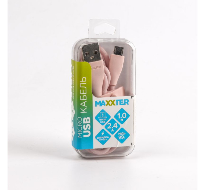 Maxxter Кабель Maxxter UB-M-USB-01GP, USB 2.0 A-тато/Micro B-тато, 1,0 м.