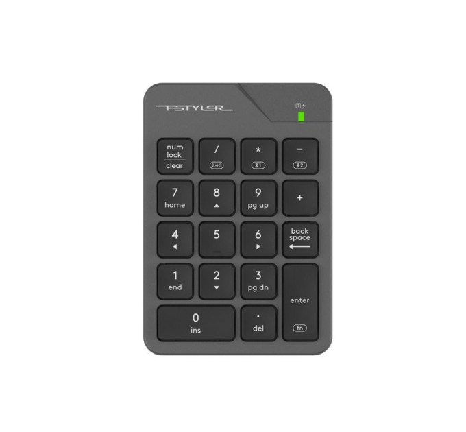 A4Tech Клавіатура цифрова бездротова A4-Tech FBK21C (Smoky Grey), колір сірий