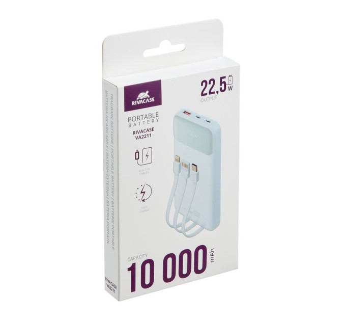 RivaCase Портативний зарядний пристрій Rivacase, 10000 mA, RIVAPOWER VA2211 (White)