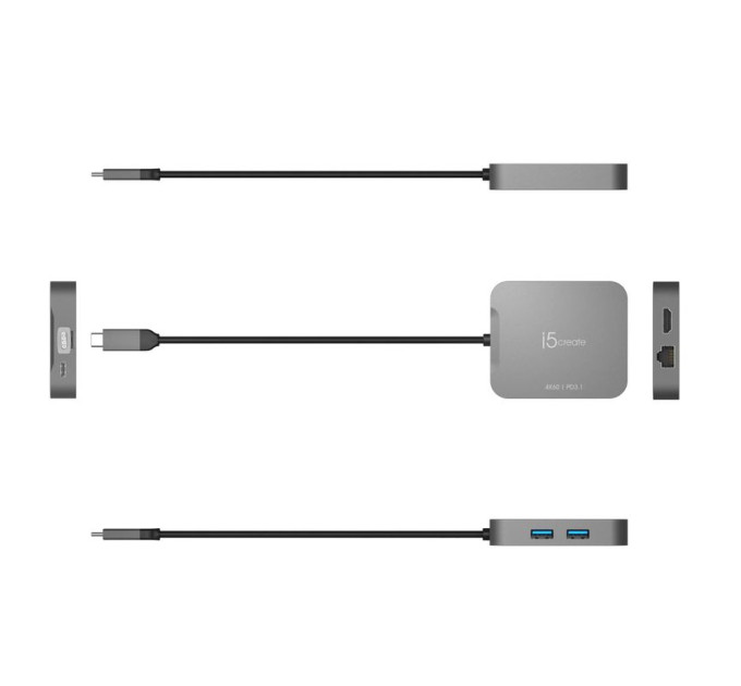 J5create Багатопортовий мультиадаптер J5create JCD3191-N, USB Type-C 5-в-1 білий
