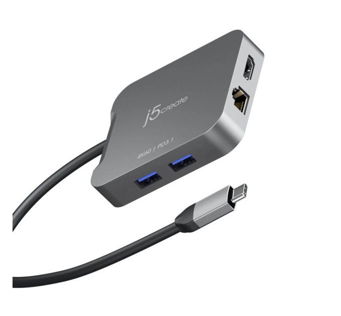 J5create Багатопортовий мультиадаптер J5create JCD3191-N, USB Type-C 5-в-1 білий