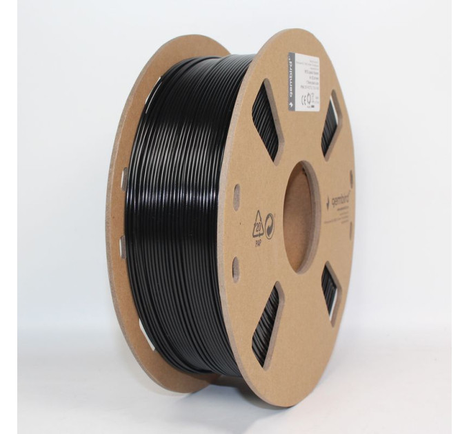Gembird Пластиковий матеріал (филамент) для 3D-принтера Gembird 3DP-PETG1.75-01-BK, чорний