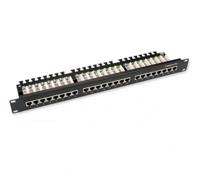 Hypernet Патч-панель Hypernet 19" 24 порта UTP 0.5U cat.5e с менеджментом кабеля (PP-UTP24-WMR-05U)