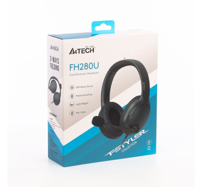 A4Tech Навушники з мікрофоном A4Tech FH280U, USB, колір чорний