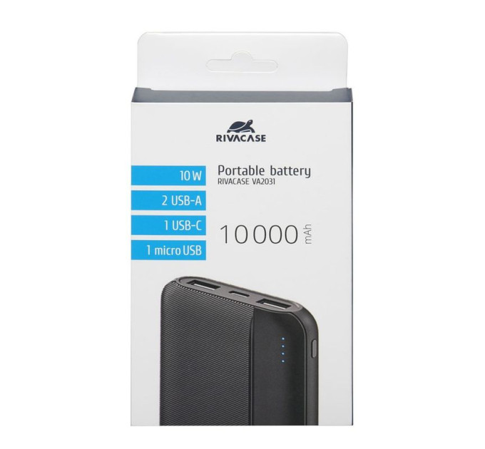 RivaCase Портативний зарядний пристрій Rivacase, 10000 mA, RIVAPOWER VA2031 (Black)