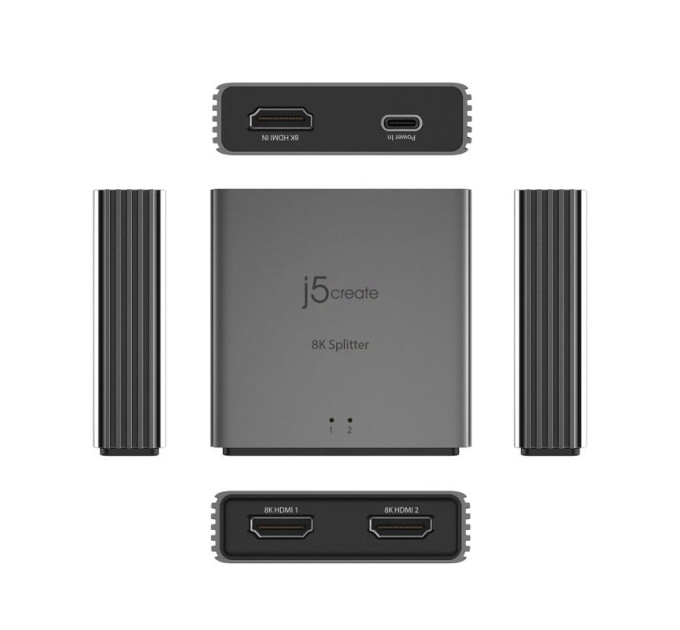 J5create Розгалужувач HDMI сигналу j5create JDSH812-N, на 2 порти HDMI v. 2.1